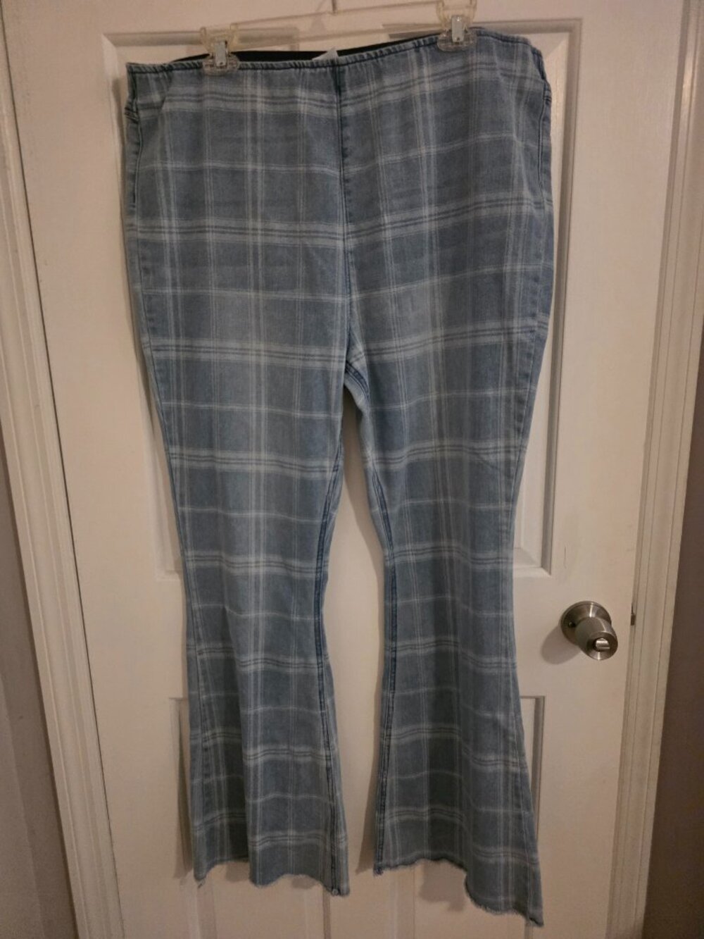 No Boundaries Jeans XXXL (21) Womens Juniors Plaid Style Flare Bellbottom Denim